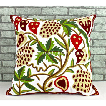 100% Cotton Embroidery Cushion Cover (QCK-1501)